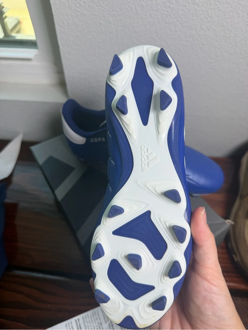 adidas Copa Pure 2.4 FxG Soccer Shoes - Blue & White W7 M6